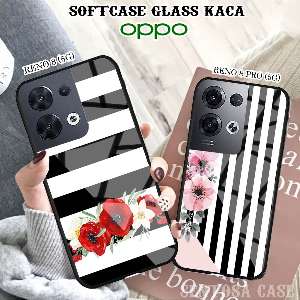 Softcase Glass Kaca OPPO RENO 8 (5G) & RENO 8 PRO (5G) - Casing HP OPPO RENO 8 & 8 PRO (5G) [ S28 ].