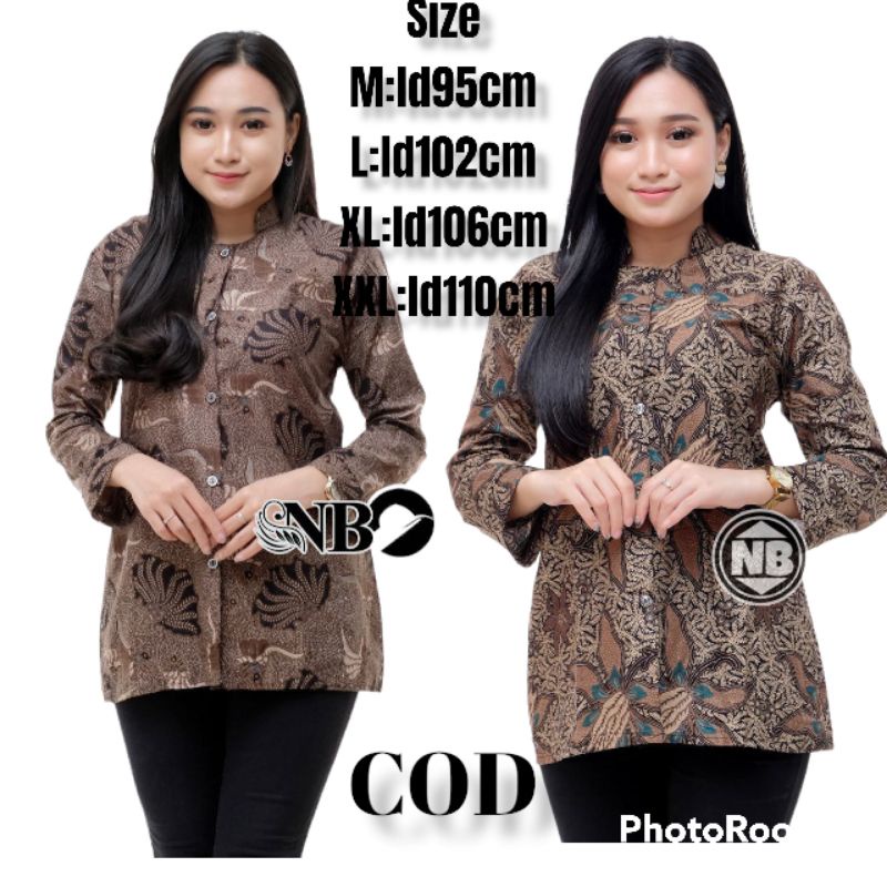Blus Batik / Atasan Wanita Batik Fashion Muslim Blouse / Baju Kerja Wanita Blouse