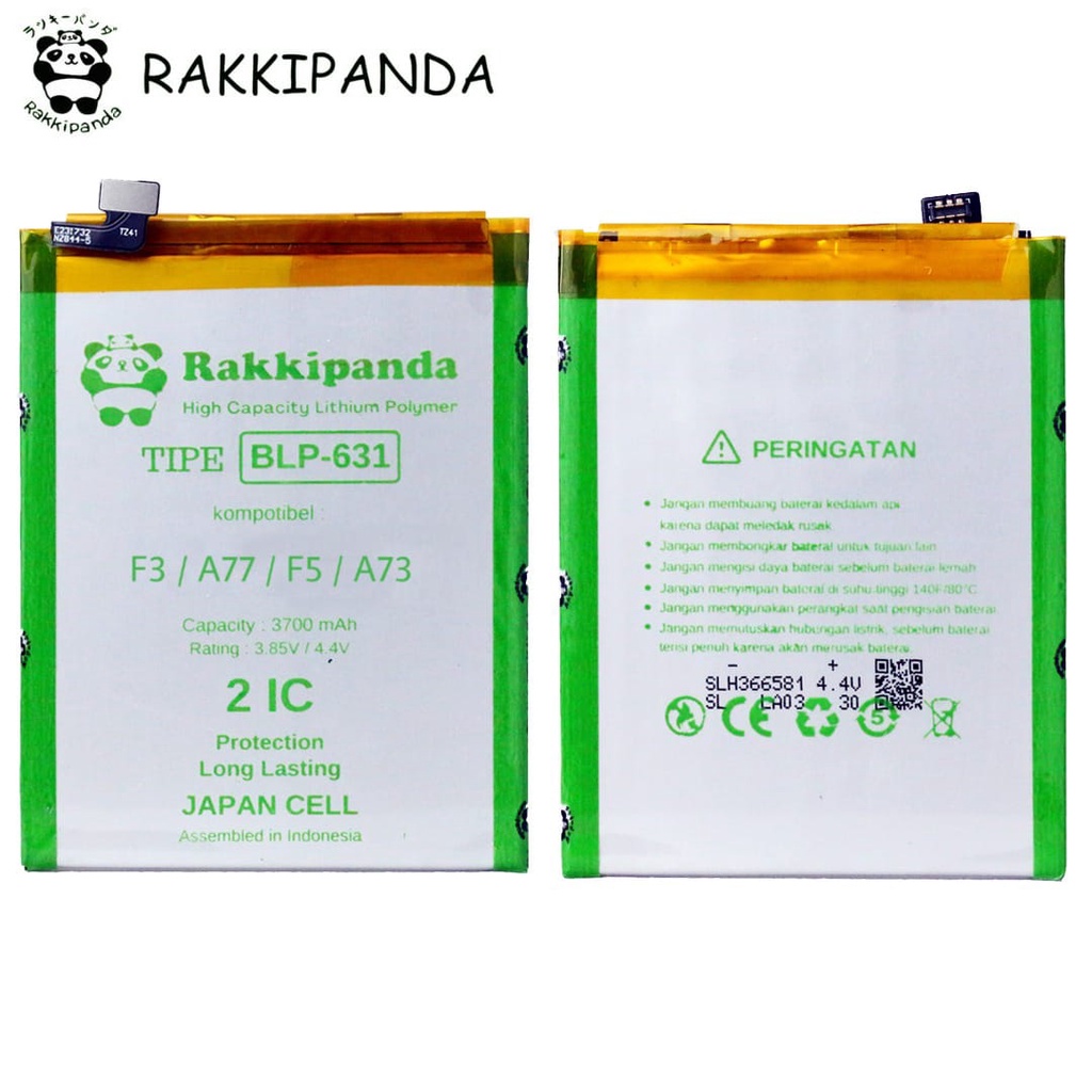 R/K- RakkiPanda - BLP631 BLP 631 F3 / F5 / F5 Youth / A73 / A77 Batre Batrai Baterai