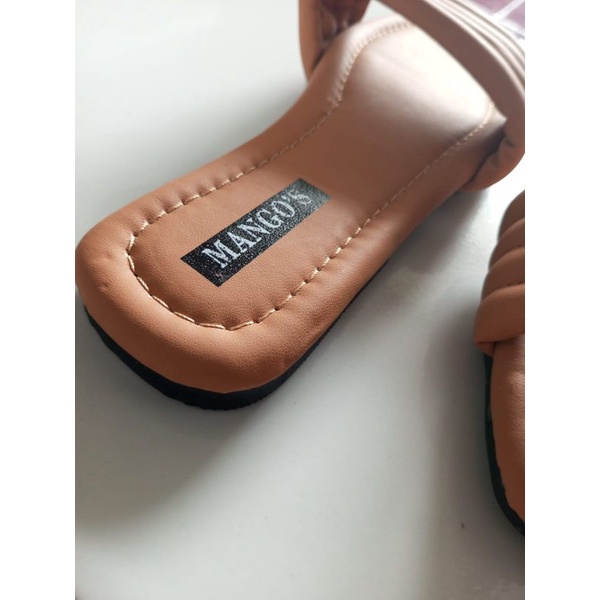 Sandal Slip On puffy Cewek MANGO'S Sandal teplek wanita mules Wanita Empuk realpict Slop 04