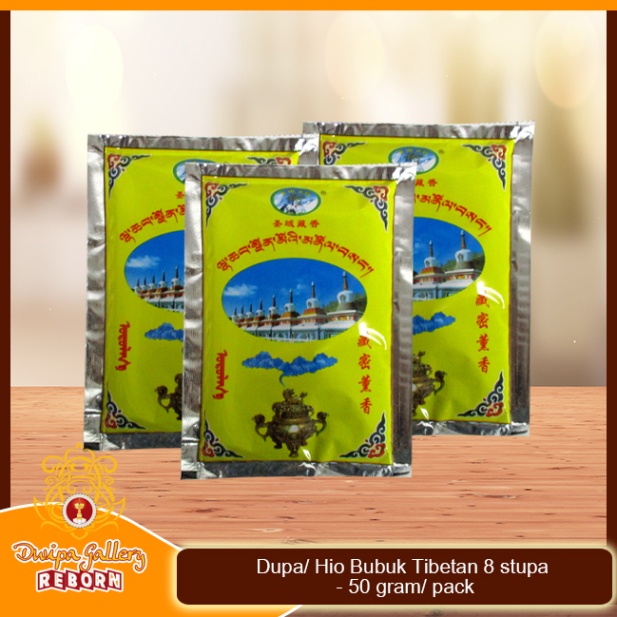 Dupa Hio Wangi Bubuk Herbal Tibetan 8 Stupa - 50 gram/ pack