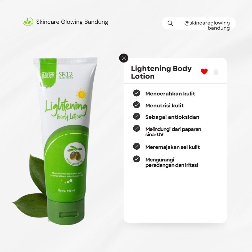 Lightening Body Lotion SPF 30 with Olive Oil Pemutih Badan Pencerah Kulit Skincare Beauty Handbody Body Butter