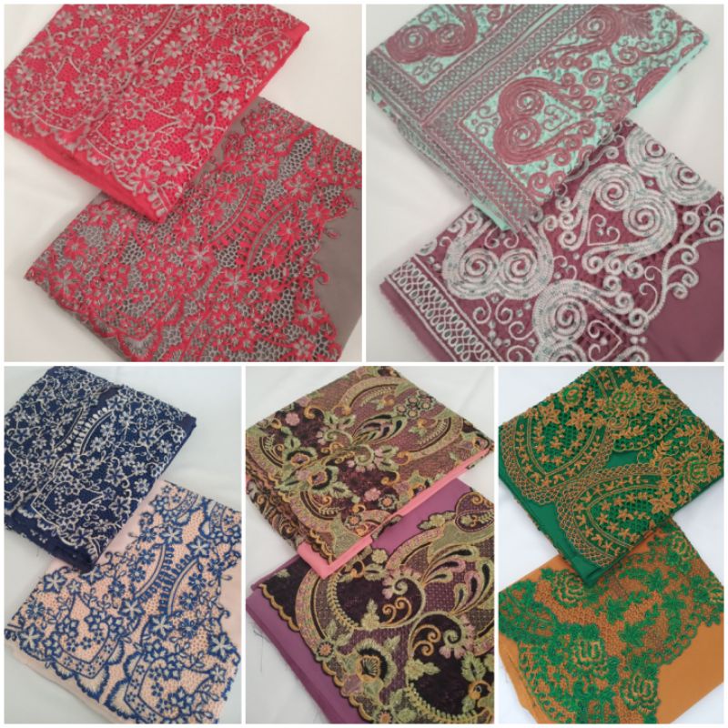 Kain Kebaya Bordir Payet | Abaya Muslim | Kebaya Wisuda Kartini Kutubaru Modern Balotelli