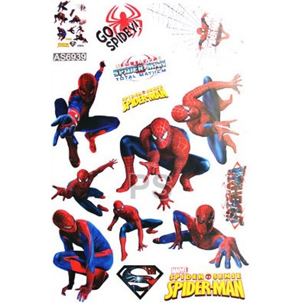 RELIZA WALL STICKER SPIDERMAN  SUPER HIRO ANAK  KIDS 