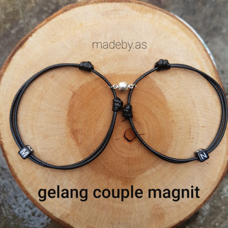  GELANG  INISIAL HURUF  BALOK MONOCHROME ADA GELANG  COUPLE  