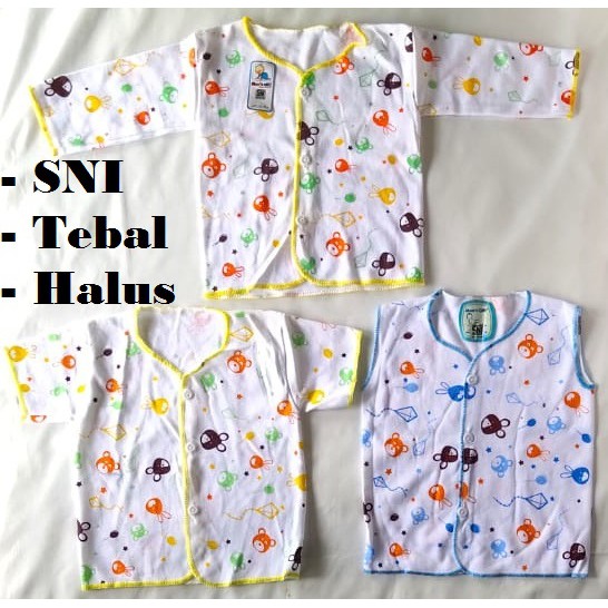 Baju Katun Baby New Born TERDAFTAR SNI / Baju Bayi Model Lengan Pendek - Panjang - Buntung SE206