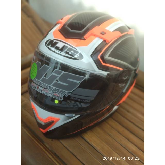 NJS FULLFACE DOBLE VISIOR CARBONE BLACK ORANGE