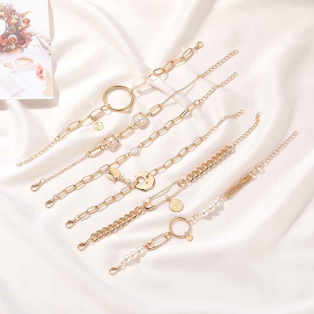 Gelang Retro Pearl Bracelet Female Korean Female Flower Bracelet Charm Fashion Couple Custom Jewelry