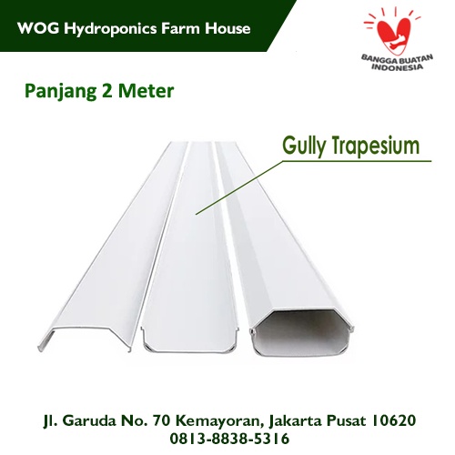 Gully Trapesium NFT 2 Meter (POLOS) Hidroponik