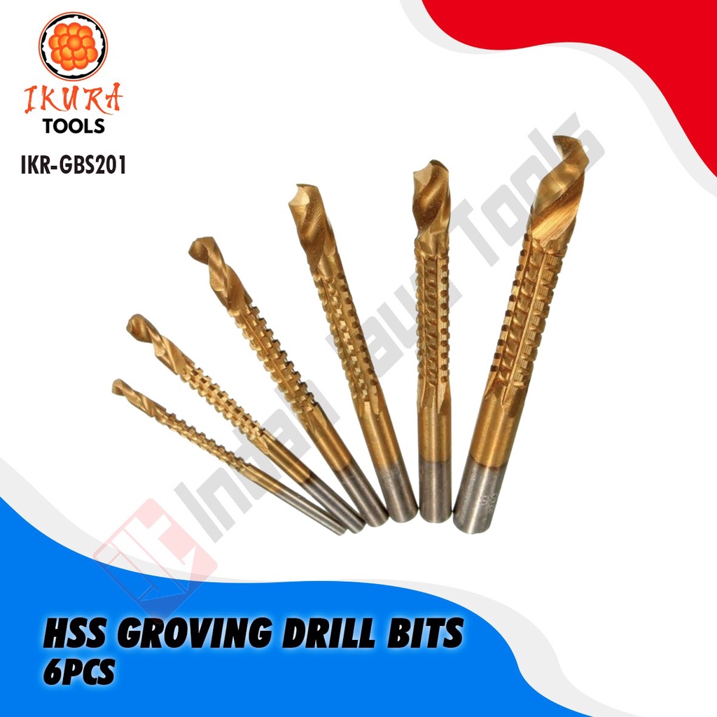 IKURA GBS201 HSS Grooving Set 6 Pcs Mata Bor Gergaji Saw Drill Potong