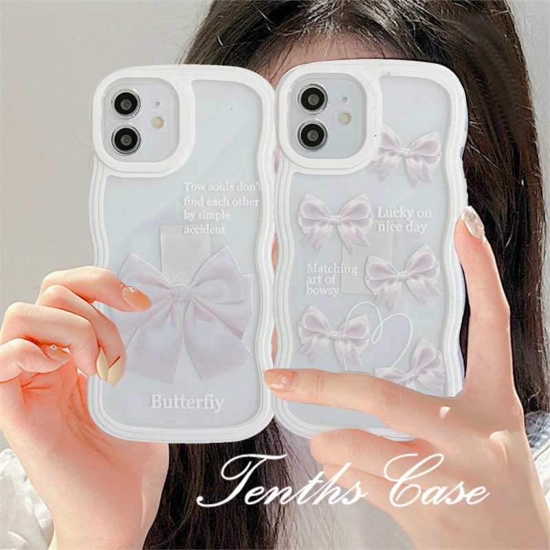 Realme C55 C35 C33 C31 C30 10 GT 9 Pro+C25Y C21Y C25 C25s C12 C21 C20 C20A C11 C17 7i C15 8 7 6 5 Pro 8i 5i 5s 6i Narzo 50A 50i Pink Girly Bow Phone Case Lembut Sarung Bening