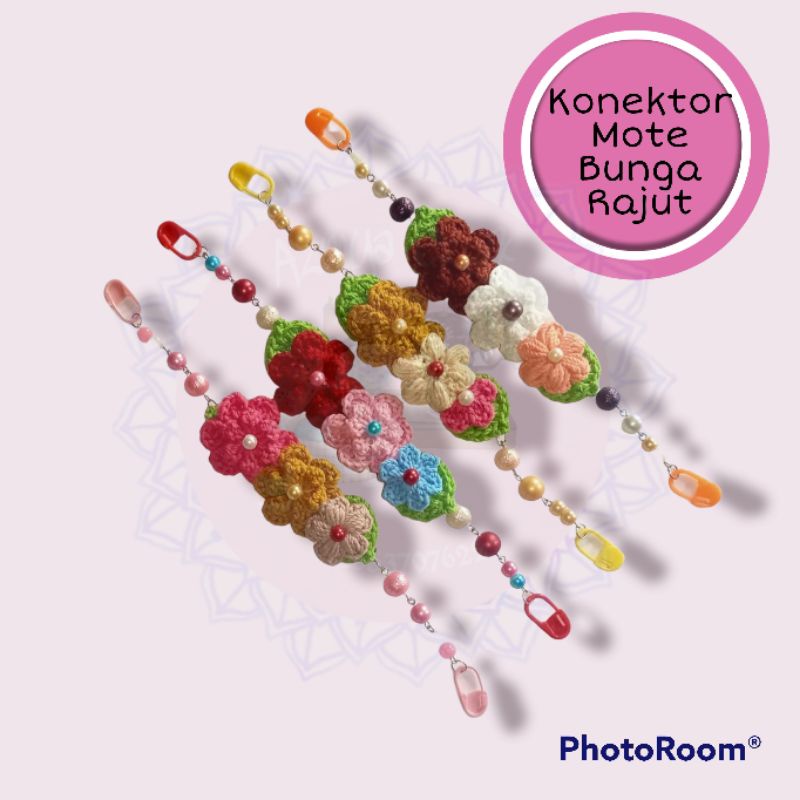 Konektor Mote Bunga Rajut