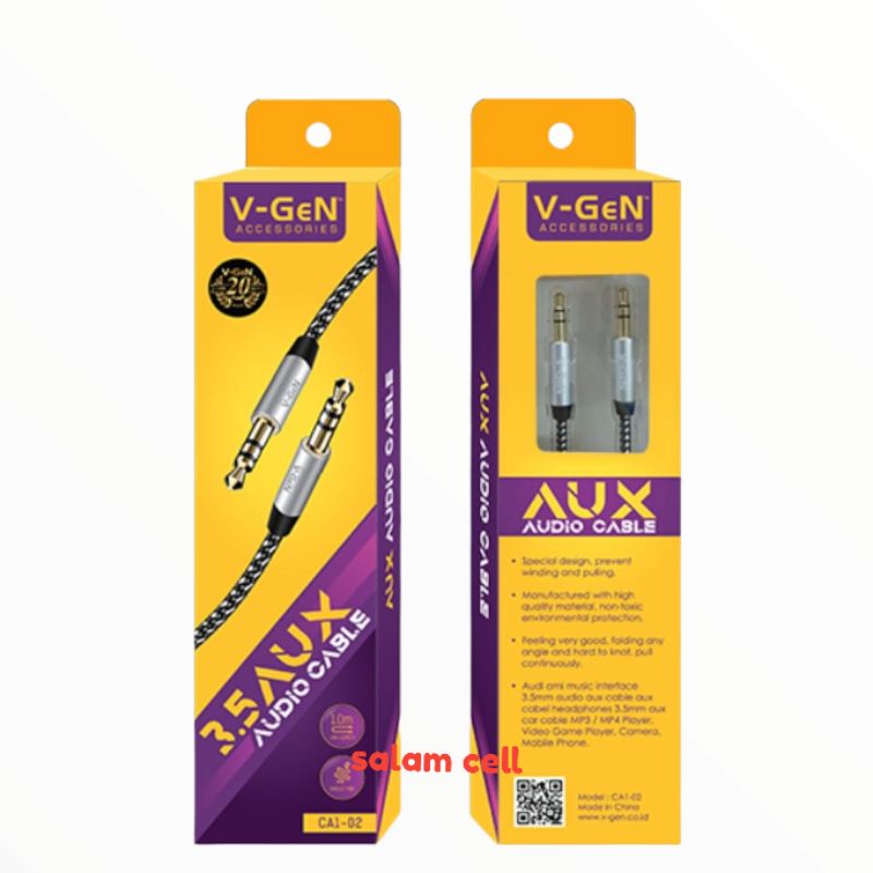 kabel Audio kabel Aux V-GEN CA1-02 Original Vgen Garansi Resmi