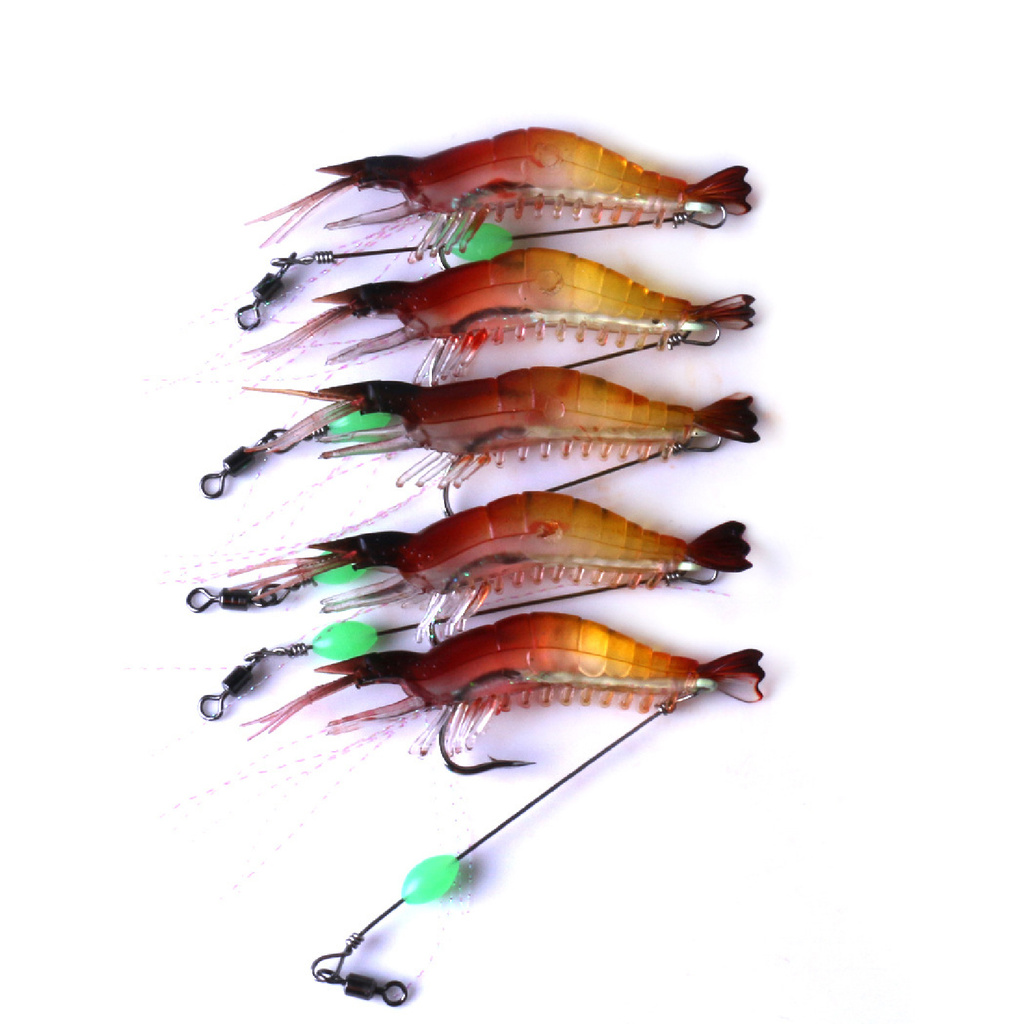 [Jianxin] Umpan Pancing Tiruan Bentuk Udang Bahan Plastik Ukuran 8cm