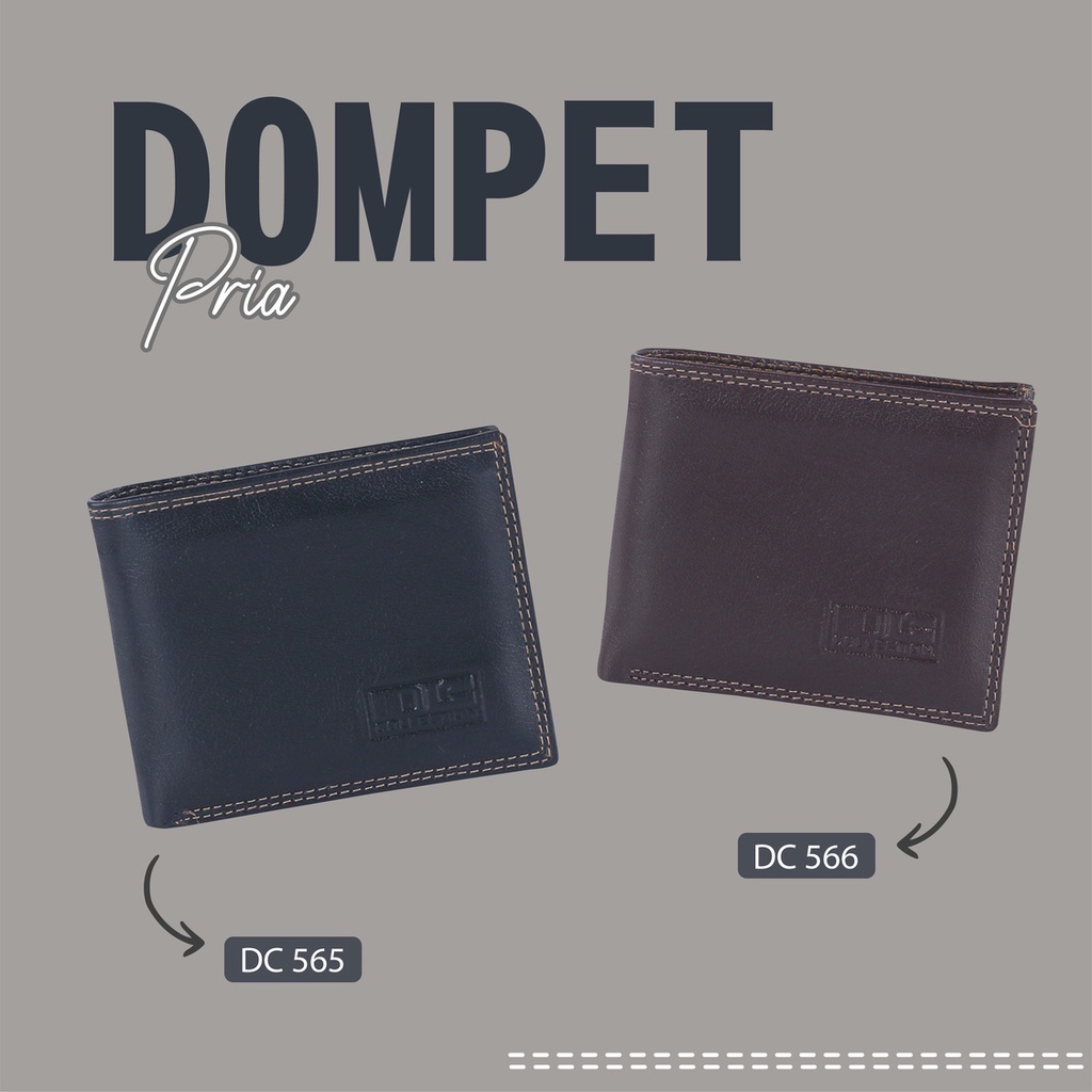 Dompet Lipat Pria Kulit Sintetis Kasual Simpel Hitam