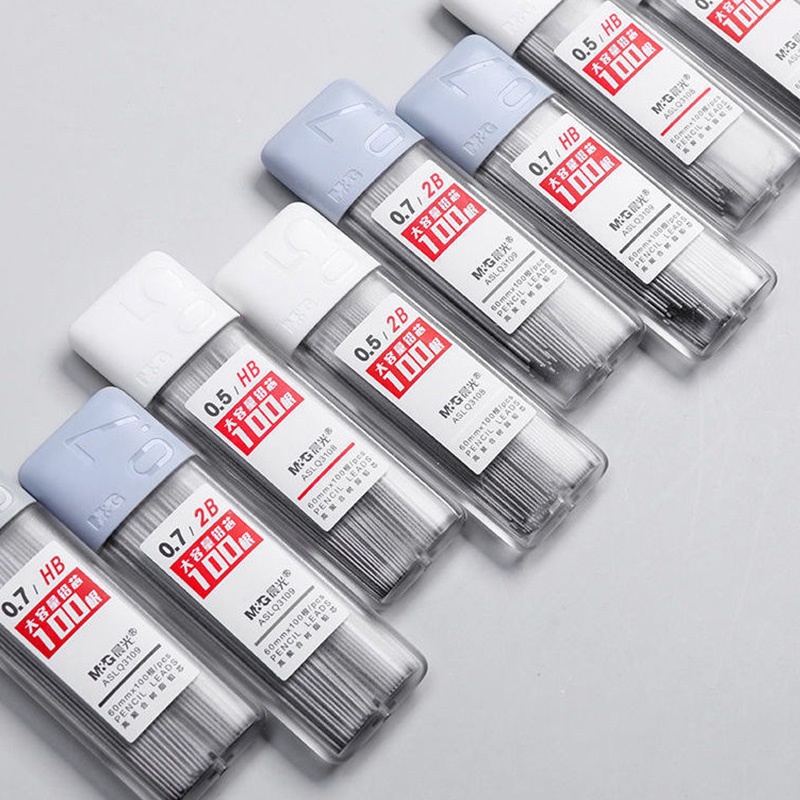 100 Pcs Pensil Mekanik 0.5 / 0.7mm 2b / Hb