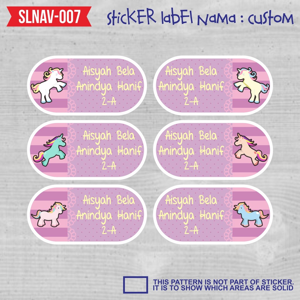 SLNBS 036 Stiker Nama Anak Anti Air Waterproof Label Sticker Lucu