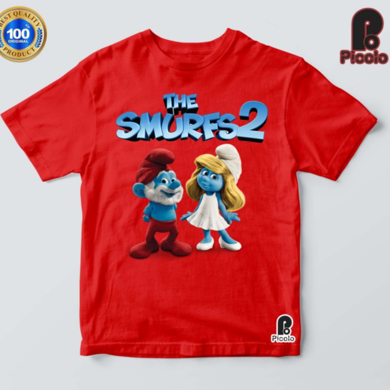 KAOS ANAK SMURFS 2 UNISEX BAHAN PREMIUM