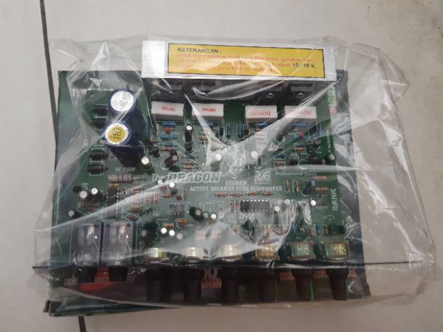 Kit power speaker aktif dragon stereo plus mic echo dan sub woofer 1600w