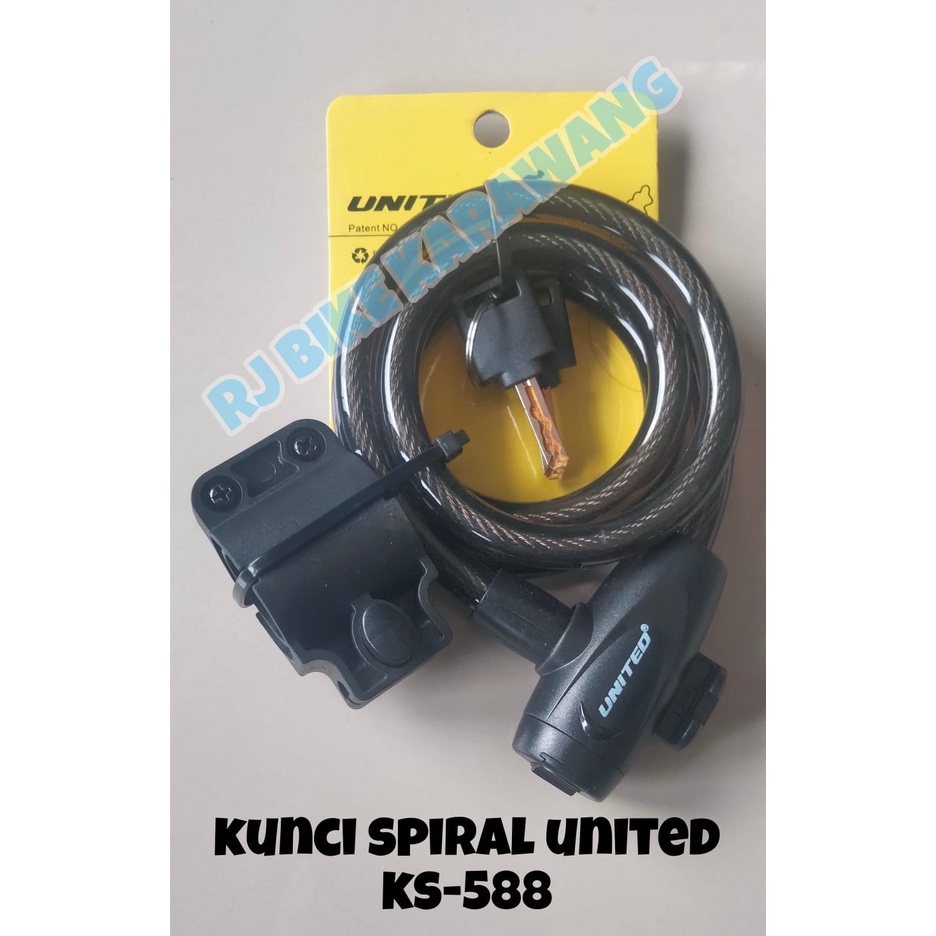 KUNCI SPIRAL UNITED KS588 BLACK 120CM