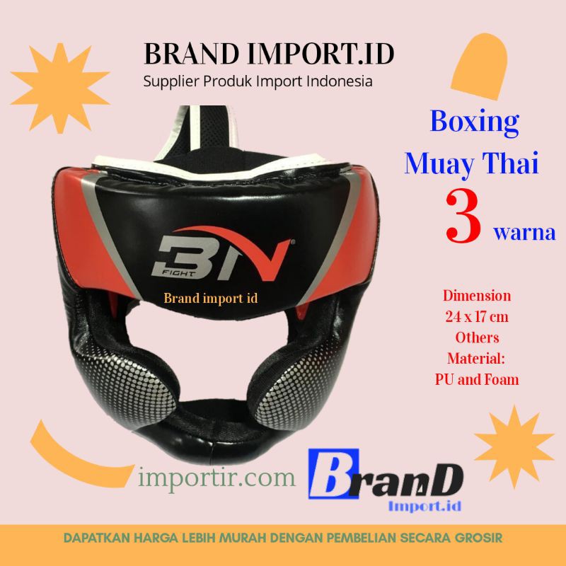 (MAINANKYU) BNPRO Helm Tinju Muay Thai MMA Pelindung Kepala Head Gear Protector Size XL