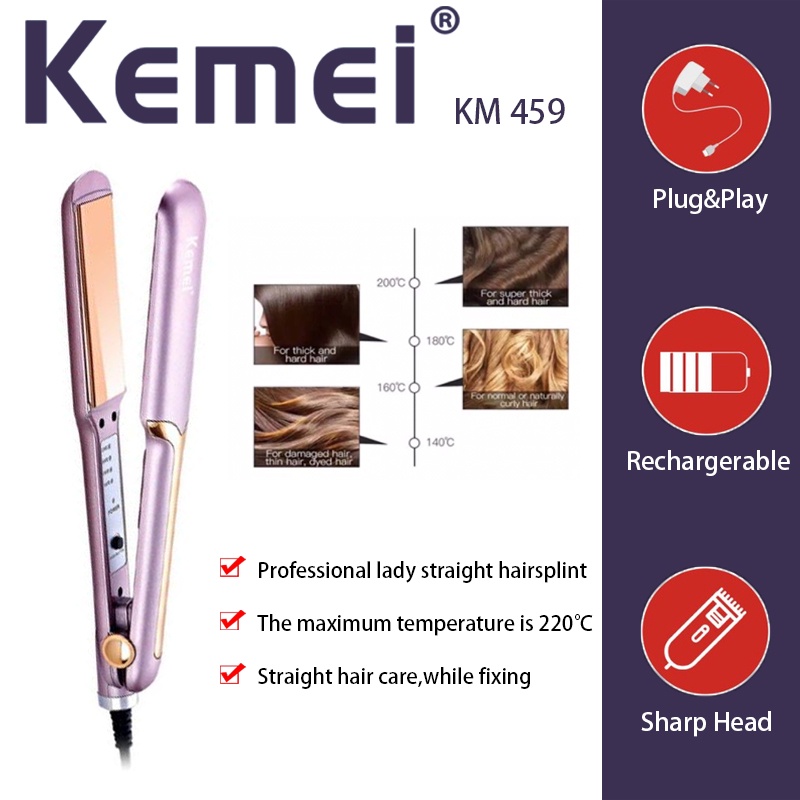 KEMEI ORIGINAL 459 hair straightener catok sisir pelurus rambut