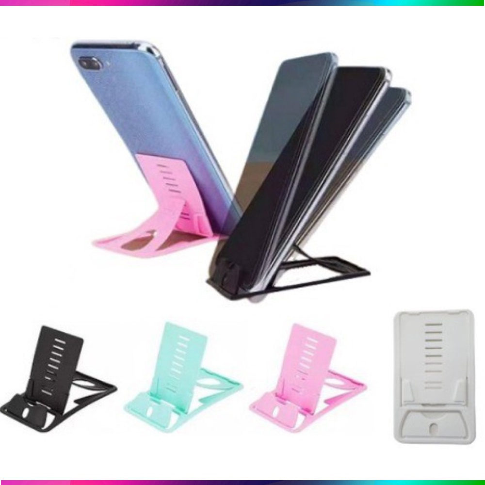 Foldable Phone Holder Mini Stand Card Holder Phone Stand Dudukan Hp Multifungsi Phone Tablet Stand Warna - ACAK / RANDOM