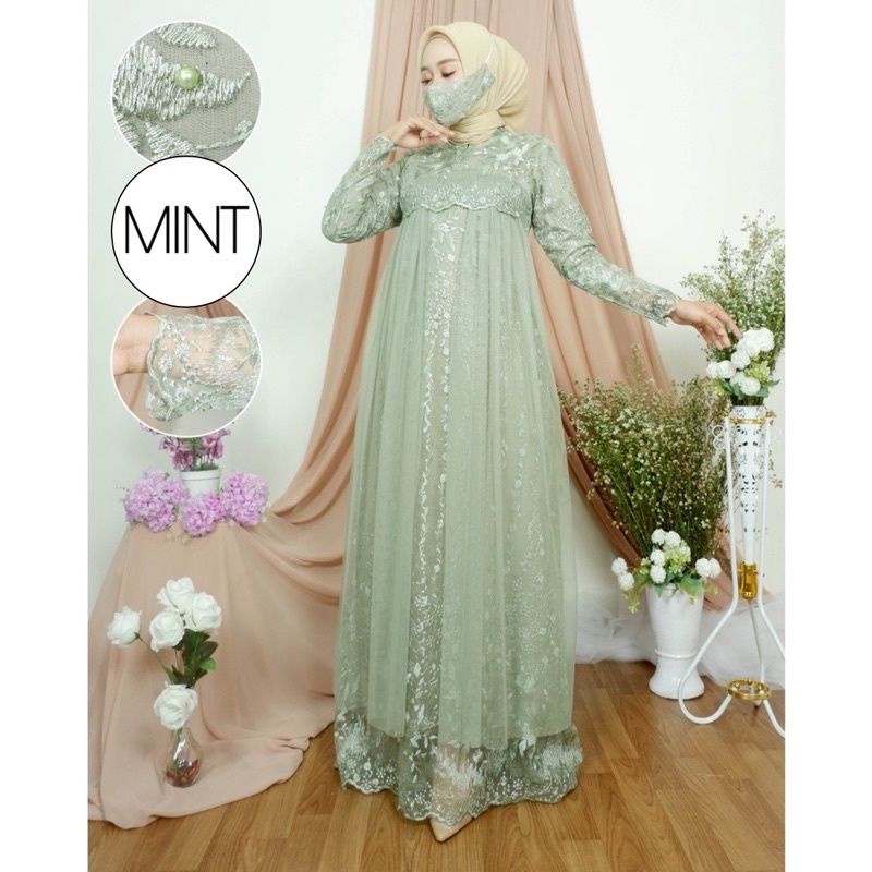 [MODEL BARU] GAMIS MAXI AURELIA/ GAMIS TILE TUTU/ GAMIS MUSLIM/ GAMIS PESTA/ GAMIS BRUKAT MUSLIM-MINT