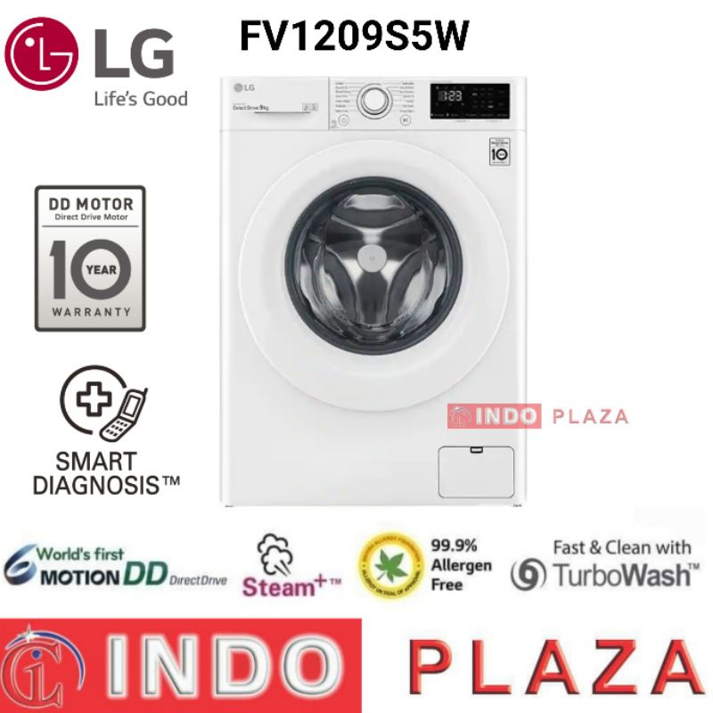 MESIN CUCI LG FRONT LOADING 9 Kg FV1209S5W INVERTER