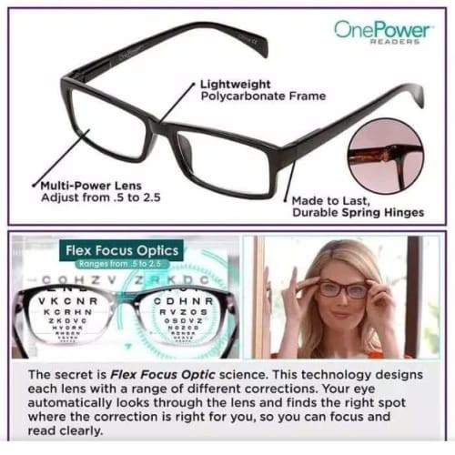 Kacamata Baca One Power Readers Unisex Glasses Plus AutoFocus/ Kacamata Baca/ Original Power Vision