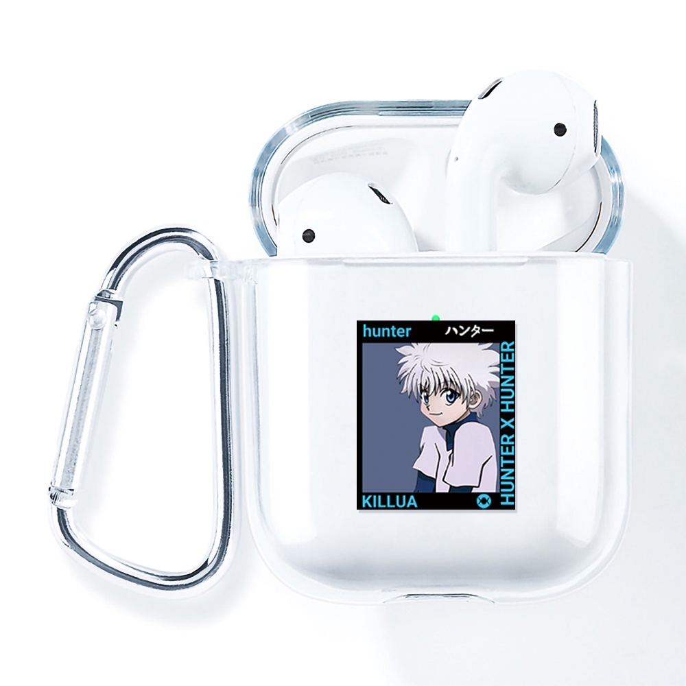 Simple AirPods 1/2 Case Anti-fall Silicone Soft Case Headset Protection Cover Cute Cartoon Jujutsu Kaisen + Lanyar