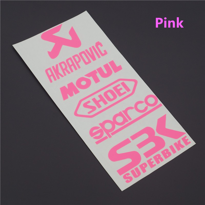 Sticker Decal Reflektor Dekorasi Motor Motif Tulisan AKPAPOVIC MOTUL Shoesi SBK