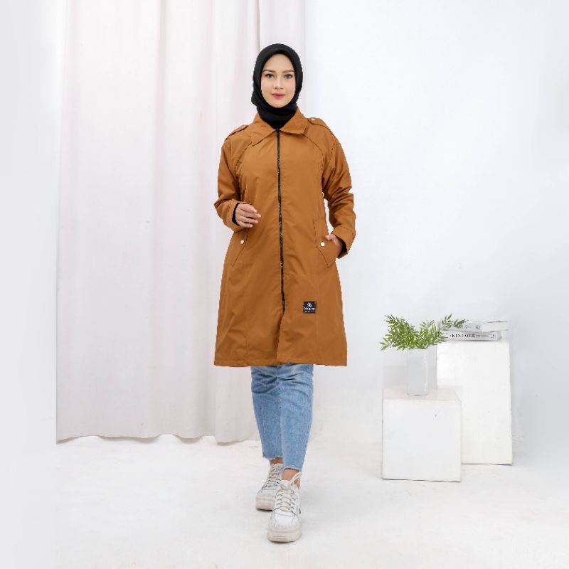 ANAPHA jaket coach wanita muslimah jaket coat panjang jaket parka coach wanita