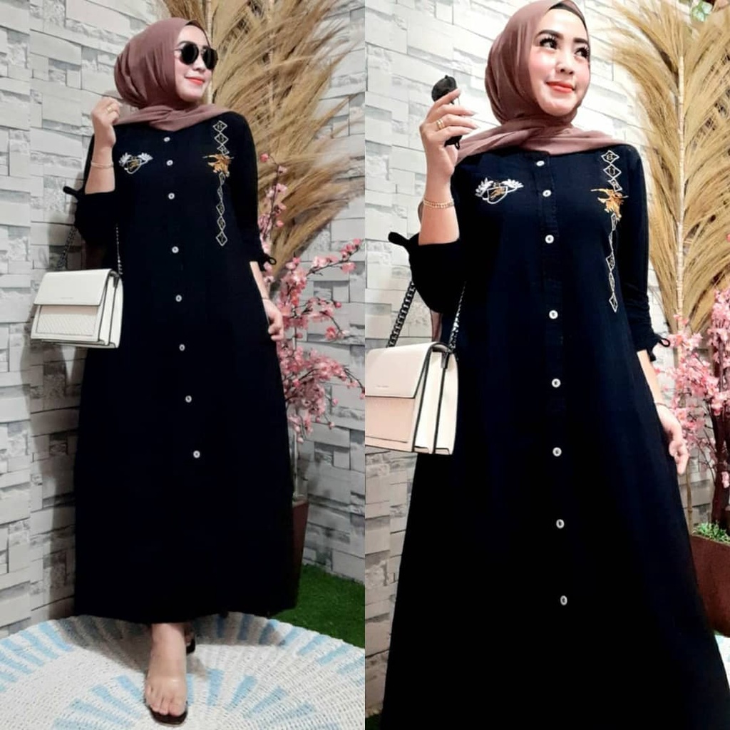 Gamis Wanita Model Terbaru Murah Gamis Katun Baby Canvas  Dress  Baju Muslim  Pakaian Wanita Model T