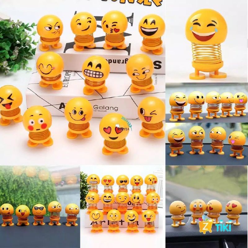 Boneka Emoticon Boneka EMOJI Goyang Pajangan Dashbord Boneka Emoticon Boneka EMOJI Goyang Pajangan Dashbord