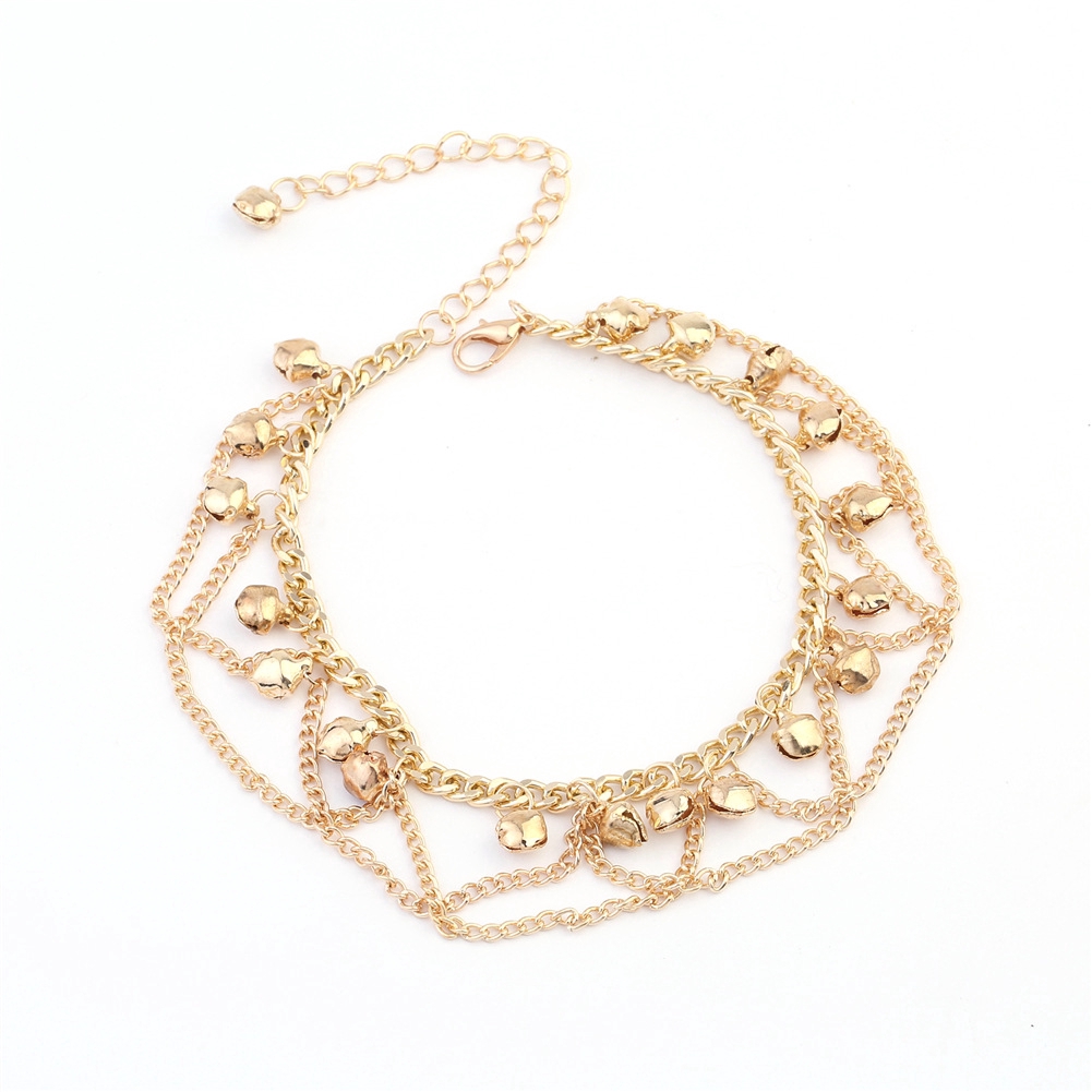 Fashion Ins Style Bohemian Style Wave Tassel Gold Alloy Anklet