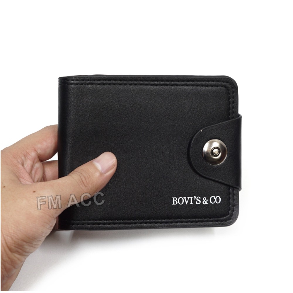 Dompet Pria Bovis Keren &amp; Co BBE PU-premium Model Kancing Terbaru J10-Hitam