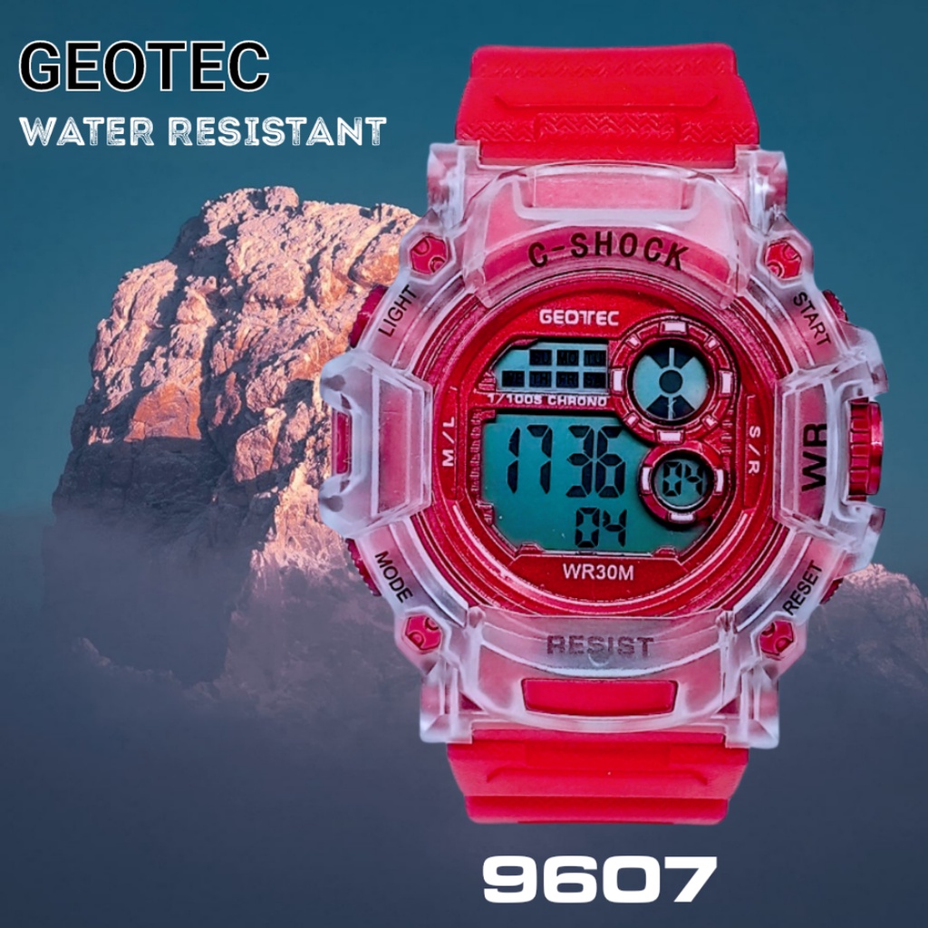 Geotec 9607 F Jam Tangan Digital Pria Wanita Original Anti Air