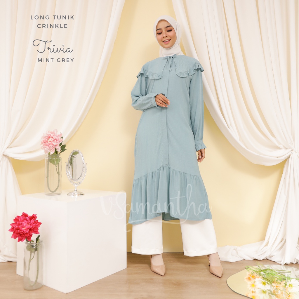 vSamantha - Long Tunik Wanita Rayon Crinkle Trivia