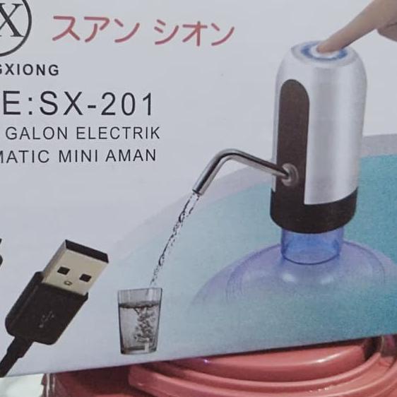 ♂ Pompa Galon Elektrik Electric Otomatis Rechargeable LED SX201 SX 201 SX-201 Bisa Di CAS Pompa Galo