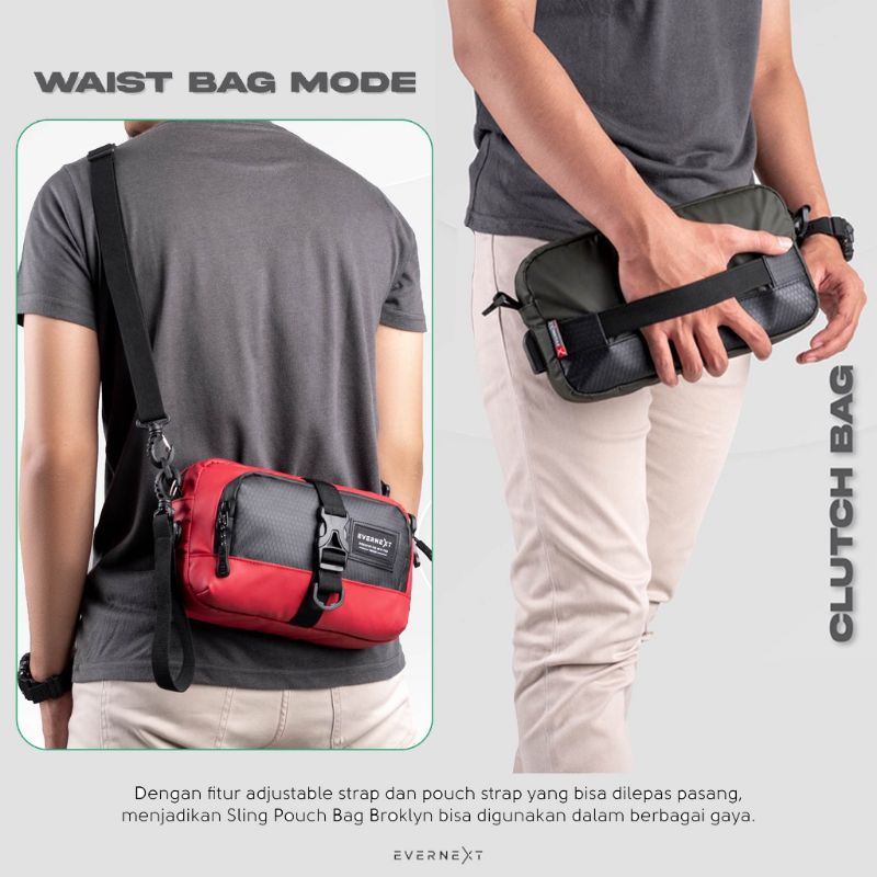 Tas sling pouch bag waterproof pria wanita multifungsi tas selempang pria anti air terbaru kualitas import tas selempang cowok dan bahu laki laki terlaris Brooklyn series