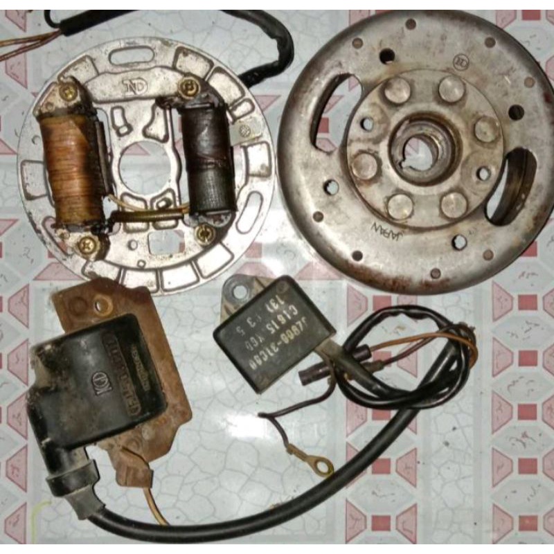 Paket pengapian full set Spul magnet cdi koil suzuki rc 80 100 bravo crystal tornado sprinter ori