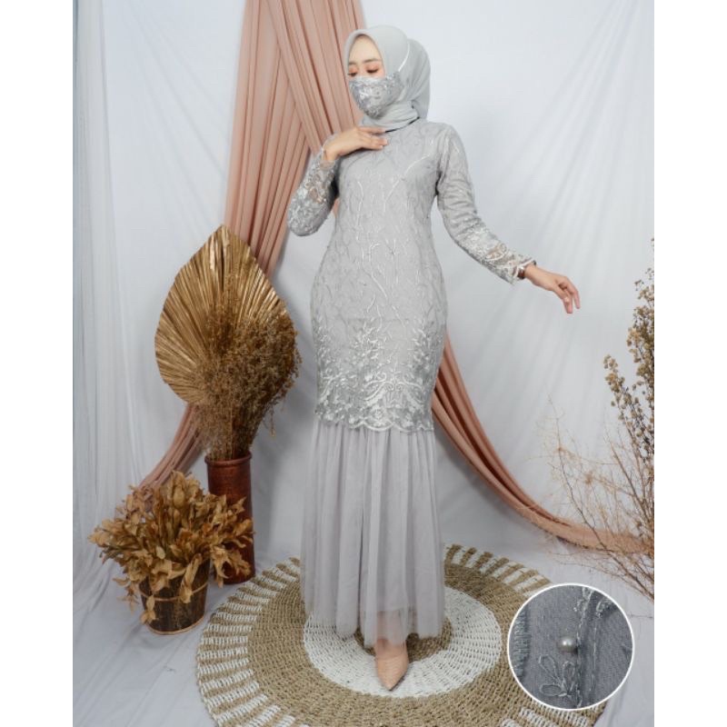 GAMIS DUYUNG CARISSA/ GAMIS DUYUNG TUTU/ GAMIS PESTA/ GAMIS KONDANGAN/GAMIS SERAGAM PESTA/FREE MASKE