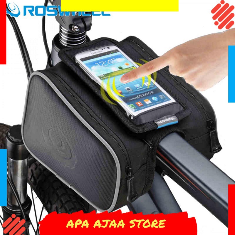 Terlariss !! Roswheel Tas Sepeda Waterproof dengan Case Smartphone - ROS12813