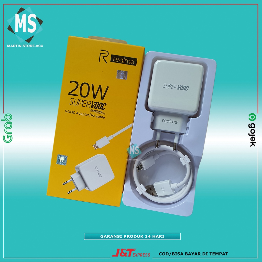 CHARGER REALME ORIGINAL 20W SUPER VOOC Micro USB Support hp realme 1 2 3 5 Pro C1 C1 U1 U2 dll