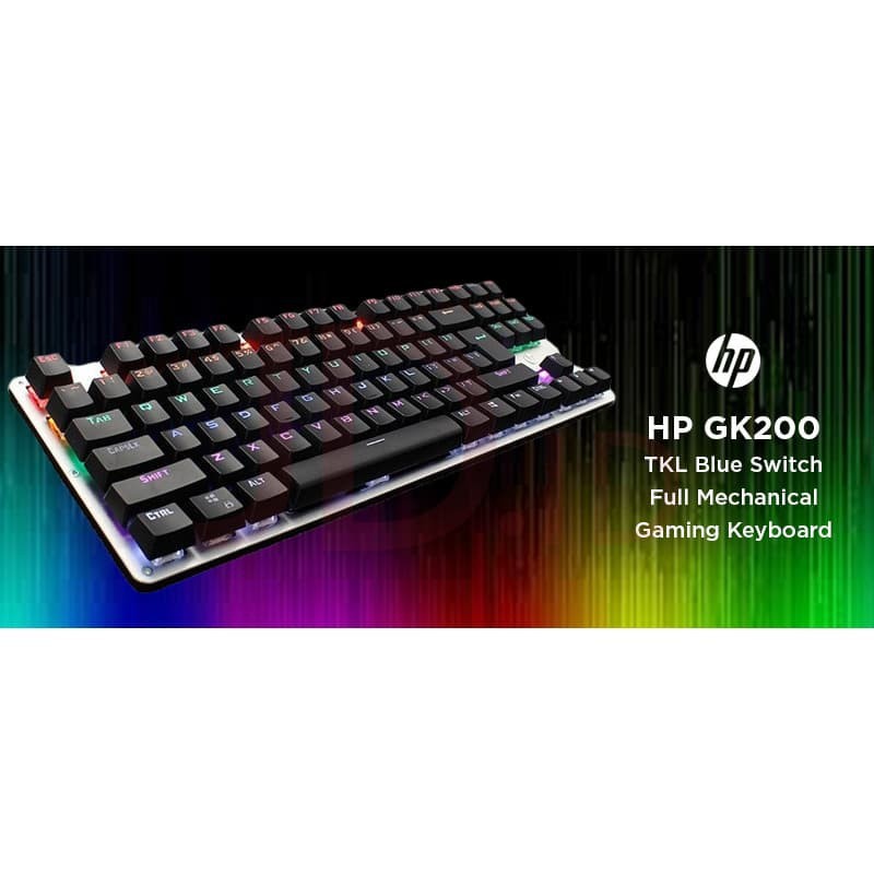 HP GK200 TKL 87 Rainbow Gaming Keyboard Blue Switc