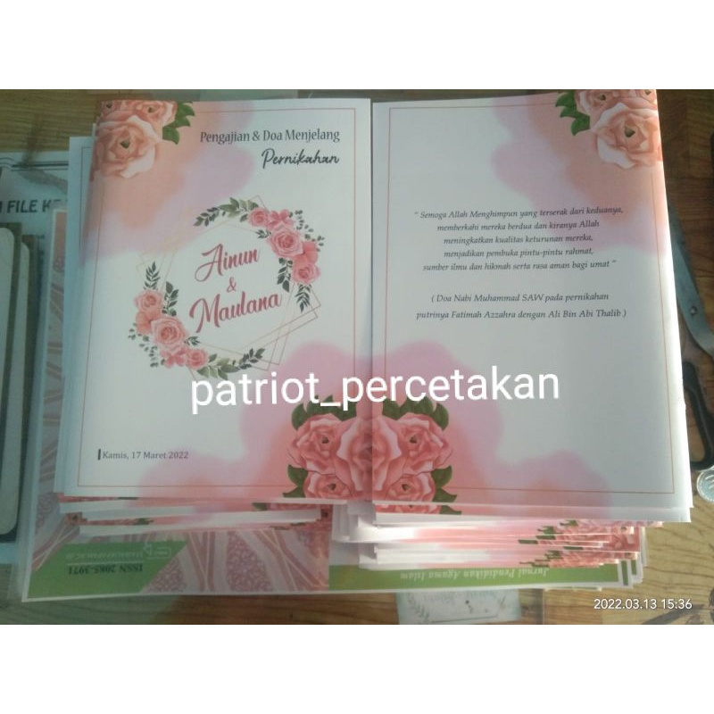 

Buku pengajian/tasyakuran menjelang pernikahan,4 bulan kehamilan, 7 bulan kehamilan, Aqiqah