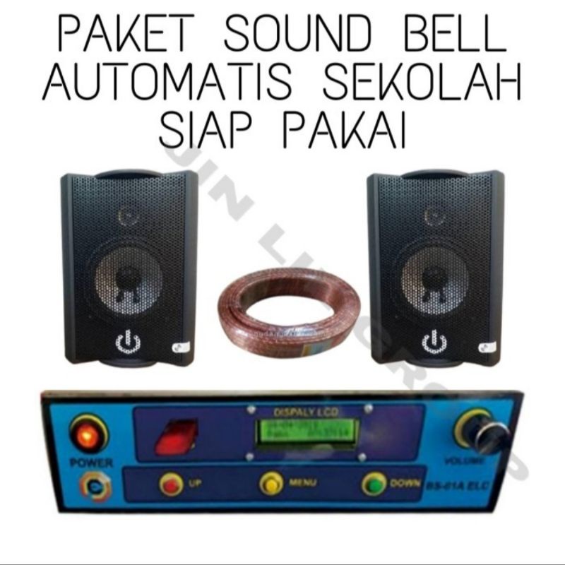 PAKET SOUND BELL AUTOMATIS SEKOLAH SIAP PAKAI DUA SPEAKER