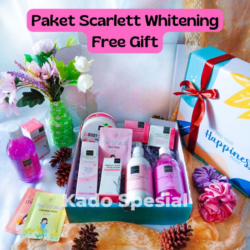 scarlett whitening serum bodylotion shower scrub bodyscrub facial wash/ PAKET KECANTIKAN/ scarlet/lu