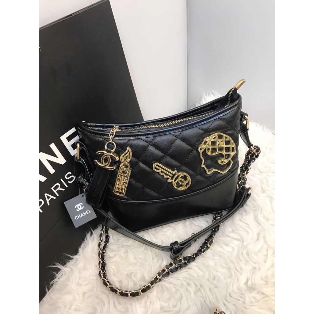 Channel Gabrielle Hobo Calfskin Syahrini Medium semi premium uk. 21 x 9 x 16